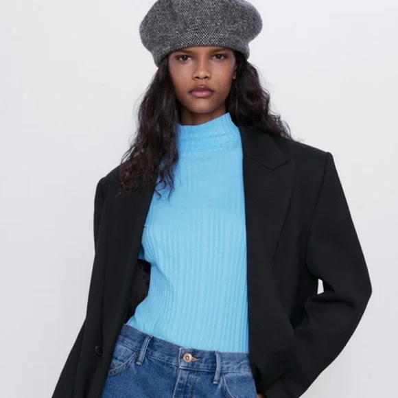 Zara | Accessories | Nwt Zara Gray Wool Beret Hat Size M 